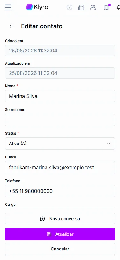 Contato no bolso